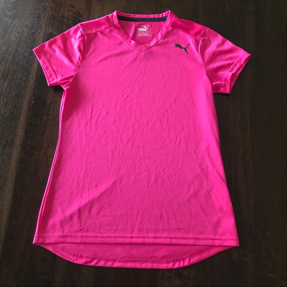 Puma Pink Short Sleeve Tee / Gym Shirt - Medium